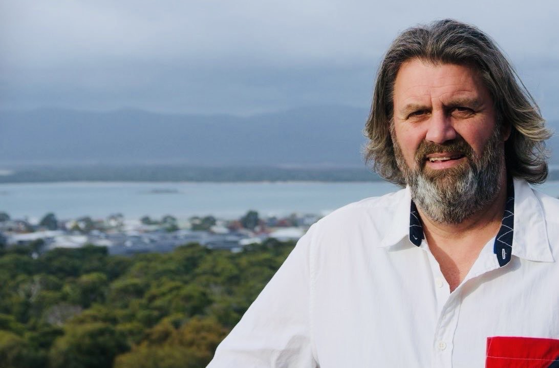 James Redgrave overlooking the Tasmanian coast